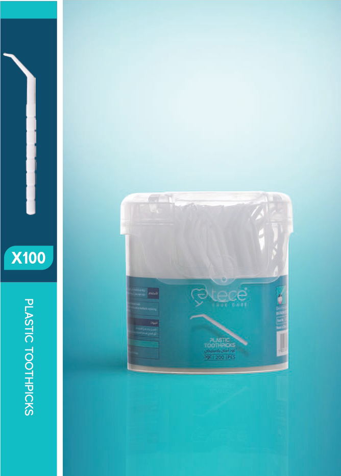 أعواد أسنان بلاستيكية 100 حبة