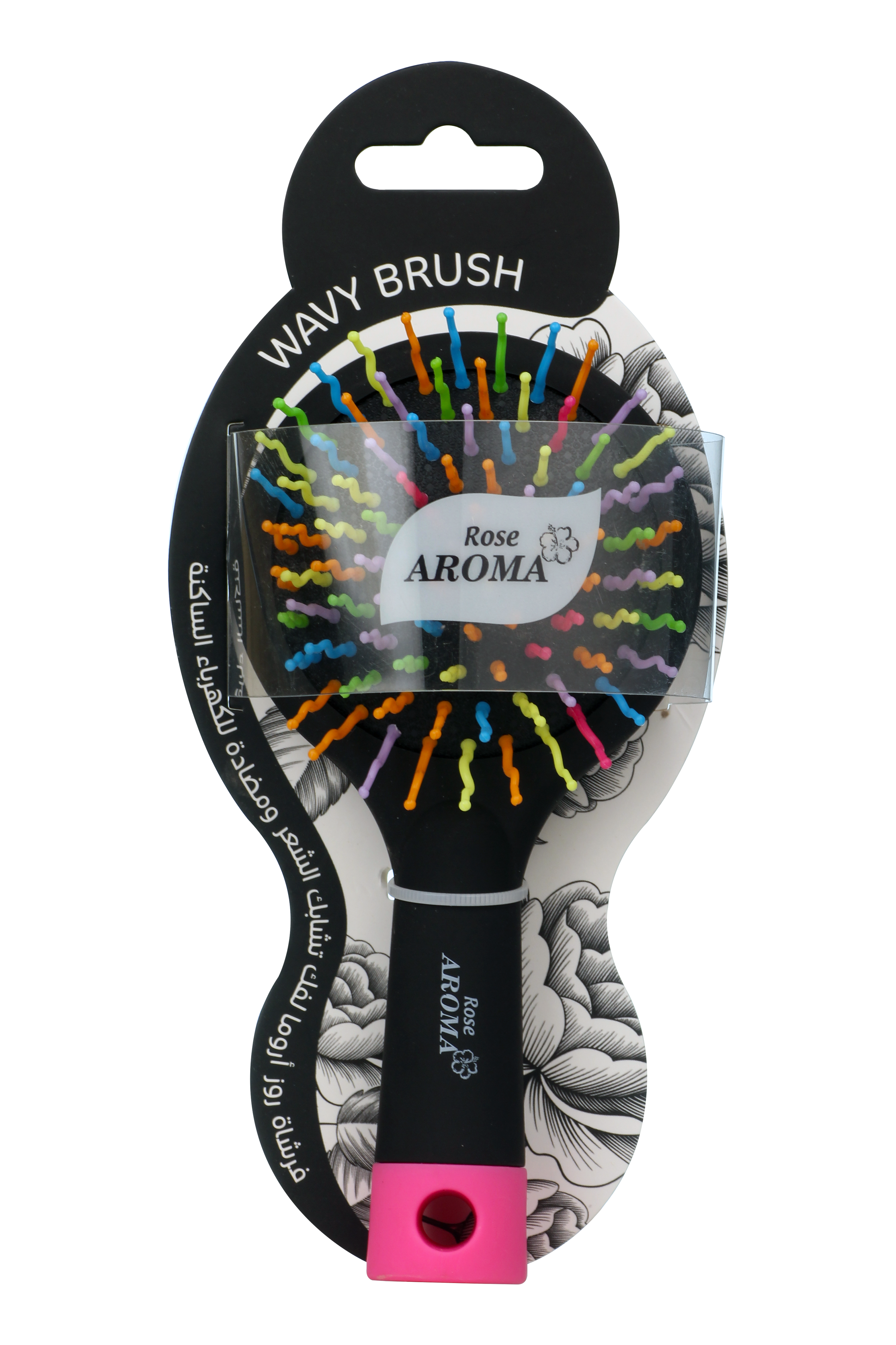 فرشة شعر صغيرة برؤوس متعرجة ومراية