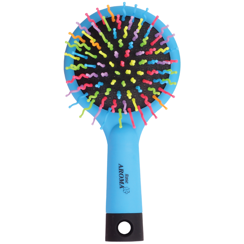 فرشة شعر صغيرة برؤوس متعرجة ومراية