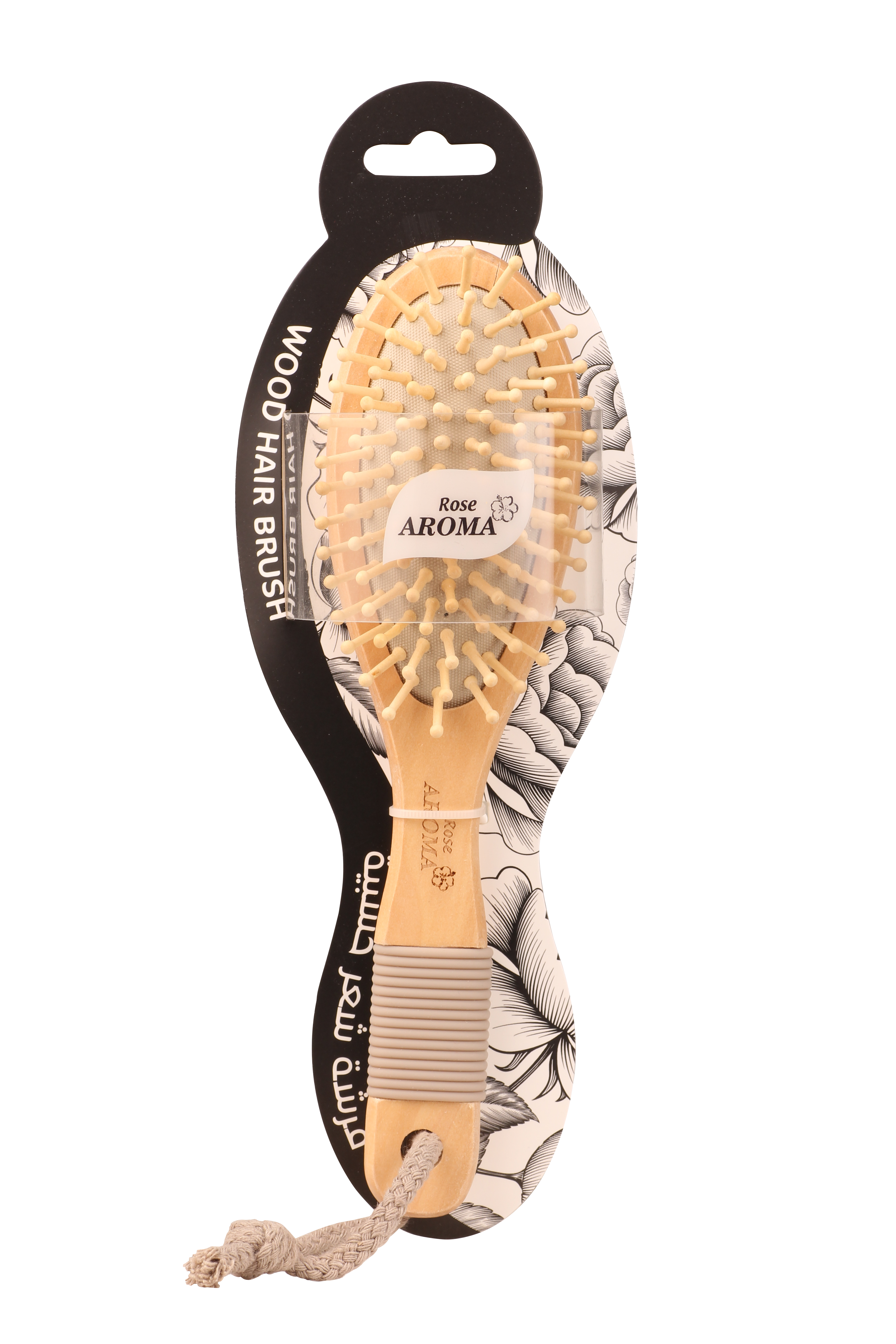 فرشة شعر خشبية بيضاوية