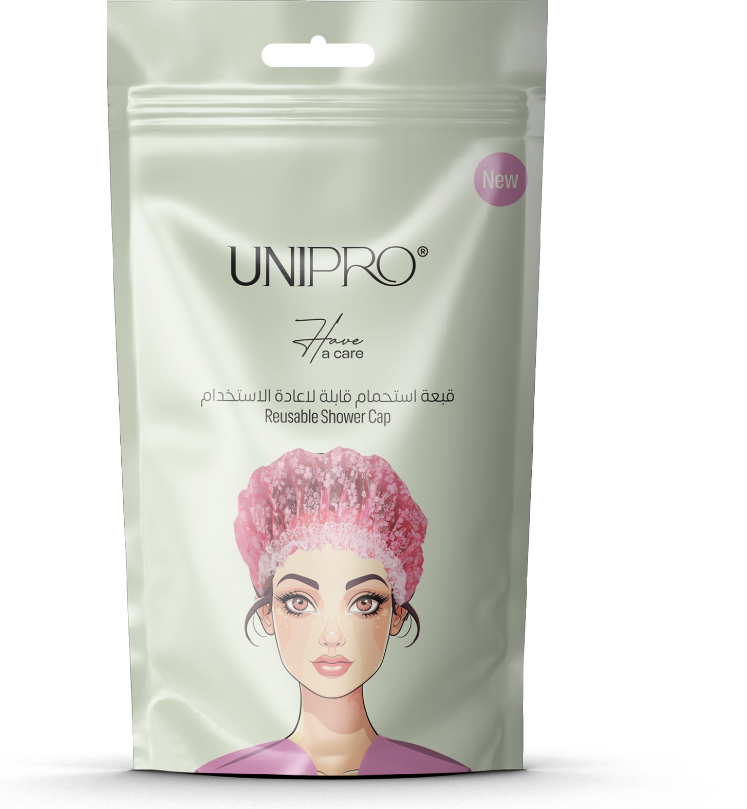 غطاء رأس بلاستيكي بحزام للاستحمام