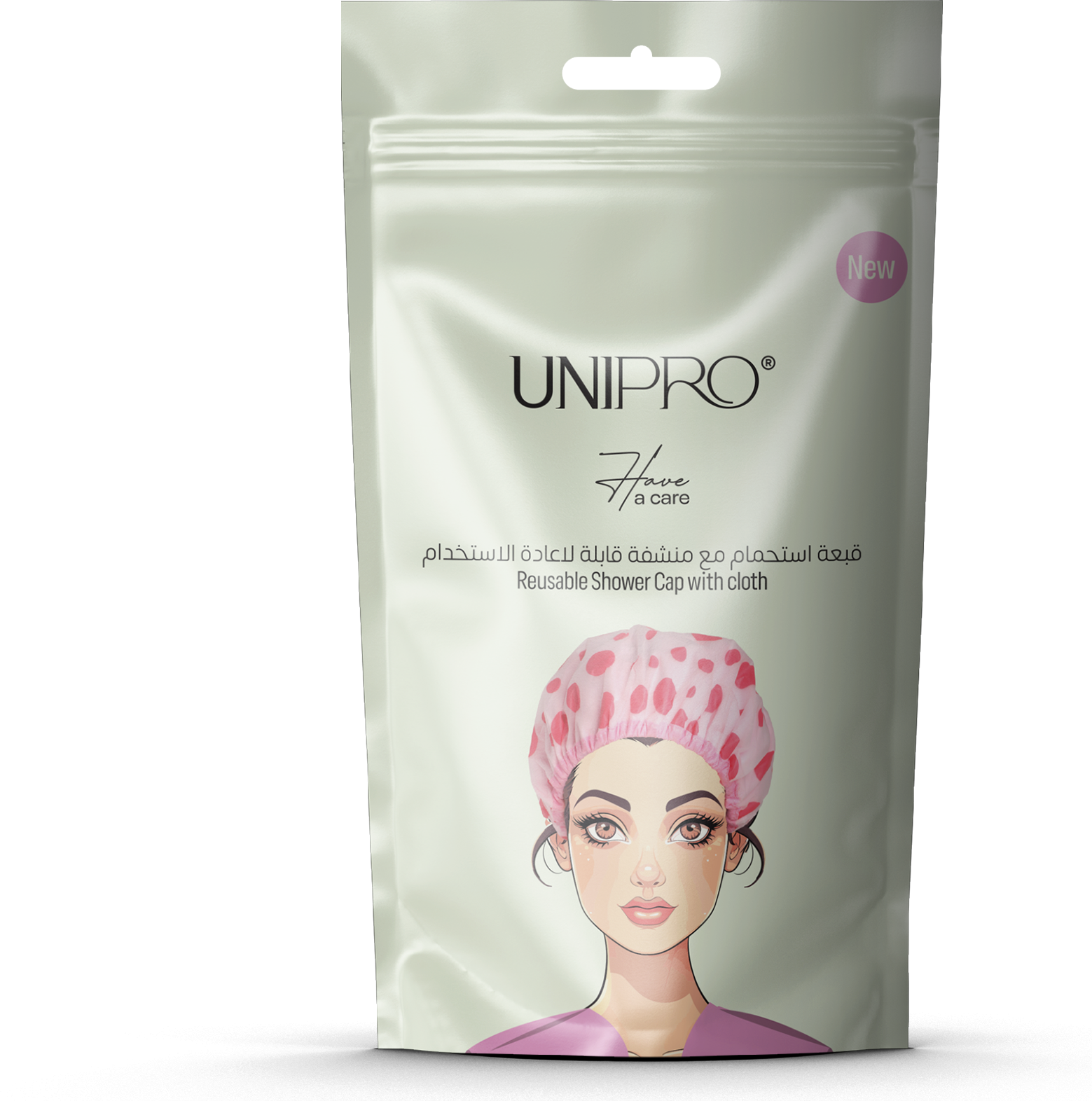 غطاء رأس بطبقتين منشفة وبلاستيك