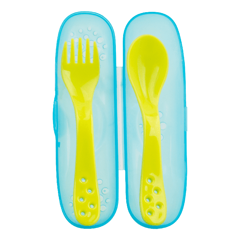 ملعقة وشوكة بحافظة