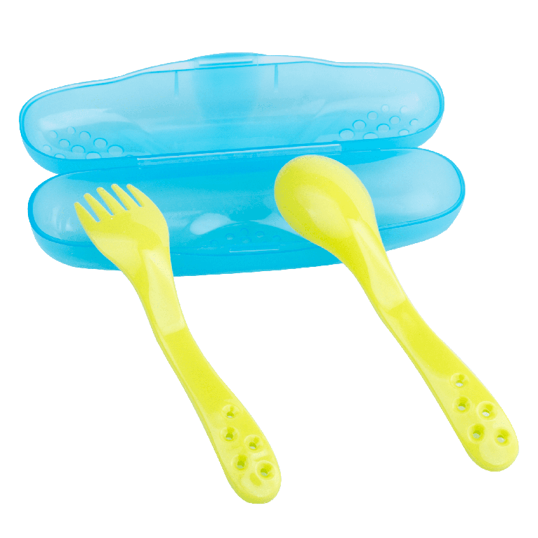 ملعقة وشوكة بحافظة