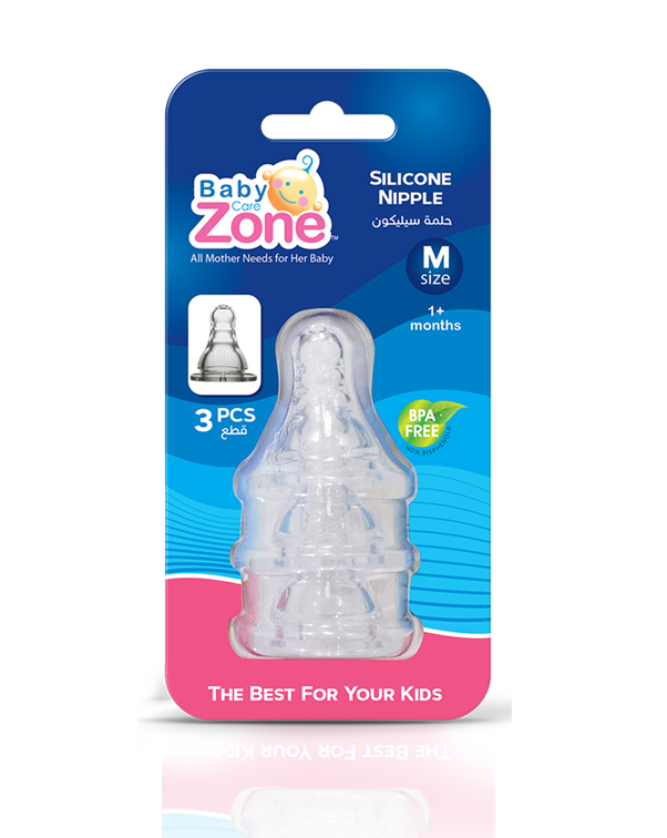 3 حلمات سيلكونية مقاس M